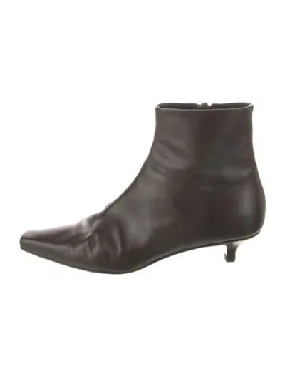 Pre-owned Totême Leather Boots In Black