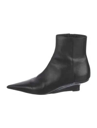 Pre-owned Totême Leather Boots In Black