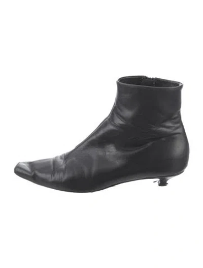 Pre-owned Totême Leather Boots In Black