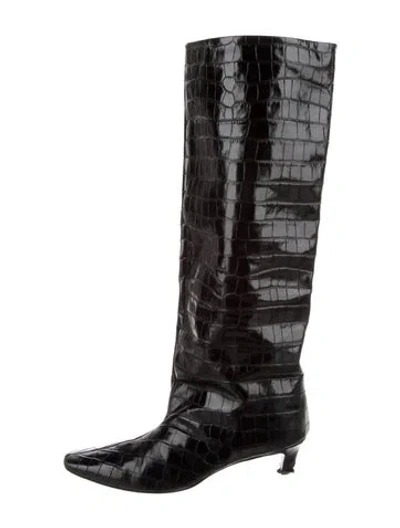 Pre-owned Totême Leather Boots In Black