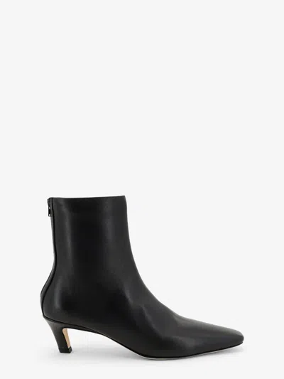 Totême Toteme Mid-heel Calfskin Ankle Boot In Black