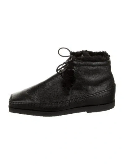 Pre-owned Totême Leather Boots In Black