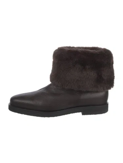 Pre-owned Totême Leather Boots In Brown