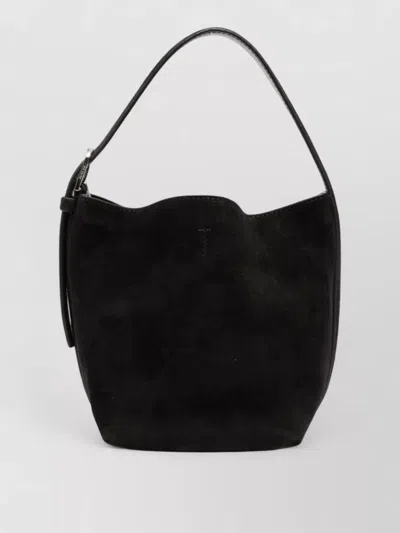 Totême Belted Suede Tote Bag In Black