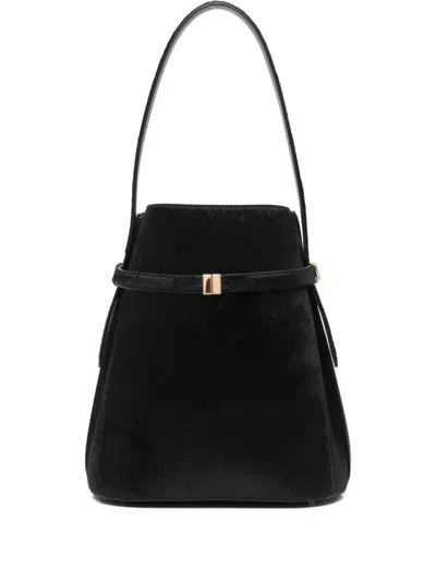 Totême Leather Bucket Bag In Black