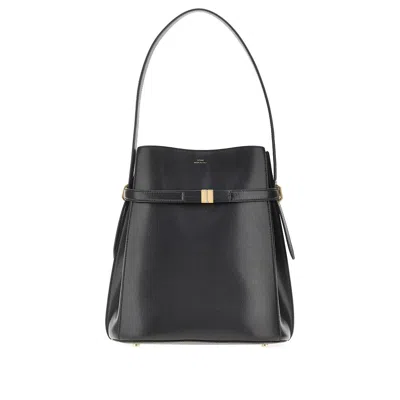 Totême Leather Bucket Bag In Neutral