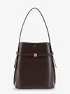 Totême Toteme Women Leather Bucket Bag With Frontal Strap In Brown