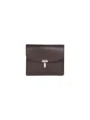 Totême Leather Cardholder With Lock Detail Toteme In Brown