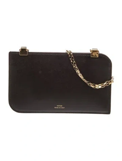 Pre-owned Totême Leather Chain Pouch In Black