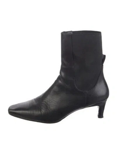 Pre-owned Totême Leather Chelsea Boots In Black