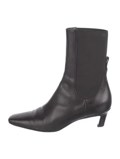 Pre-owned Totême Leather Chelsea Boots In Black