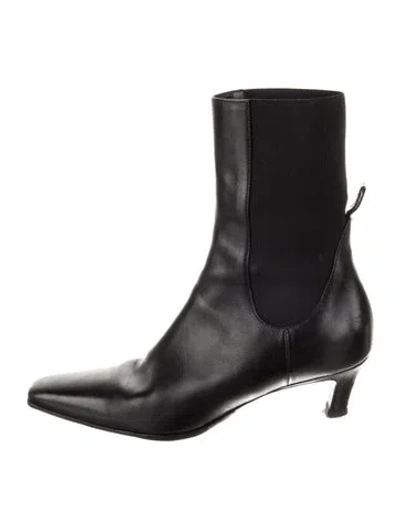 Pre-owned Totême Leather Chelsea Boots In Black