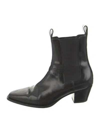 Pre-owned Totême Leather Chelsea Boots In Black