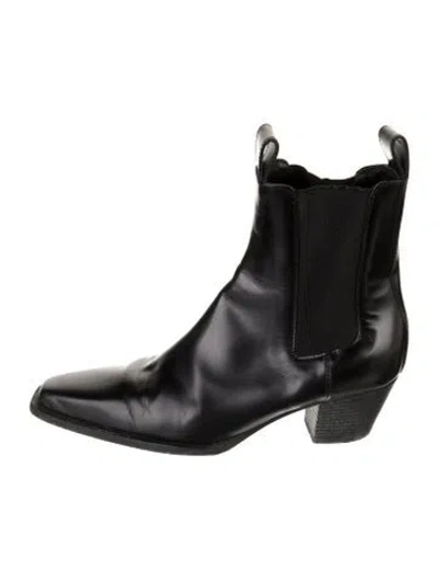 Pre-owned Totême Leather Chelsea Boots In Black