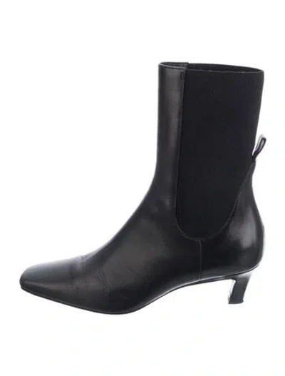 Pre-owned Totême Leather Chelsea Boots In Black
