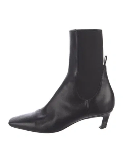 Pre-owned Totême Leather Chelsea Boots In Black