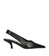 Totême Classic Leather Slingback Heels In Black