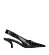 Totême Toteme Women Leather Decolletã© Slingback With Croco Effect In Black