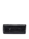 Totême Rectangular Crocodile Leather Clutch Top Handle In Black