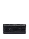 Totême Rectangular Crocodile Leather Clutch Top Handle In Black
