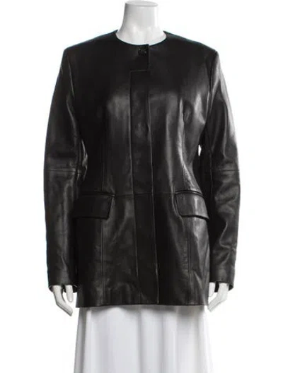 Pre-owned Totême Leather Coat W/ Tags In Gray