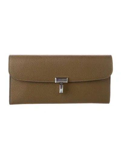Pre-owned Totême Leather Continental Wallet In Brown