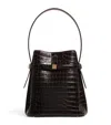 Totême Leather Croc-embossed Bucket Shoulder Bag