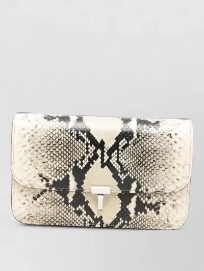 Totême Leather Crossbody Clutch Bag In Animal Print