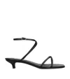 Totême Leather Crossover Heeled Sandals 35 In Black