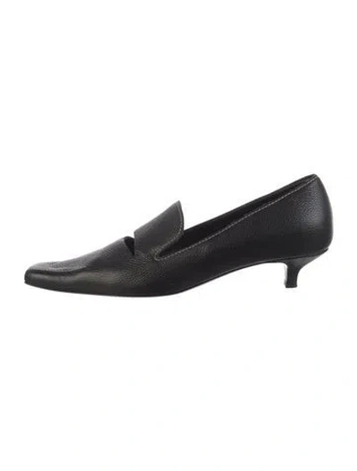 Pre-owned Totême Leather Cutout Accent Pumps In Black