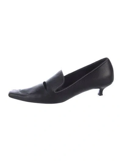 Pre-owned Totême Leather Cutout Accent Pumps In Black