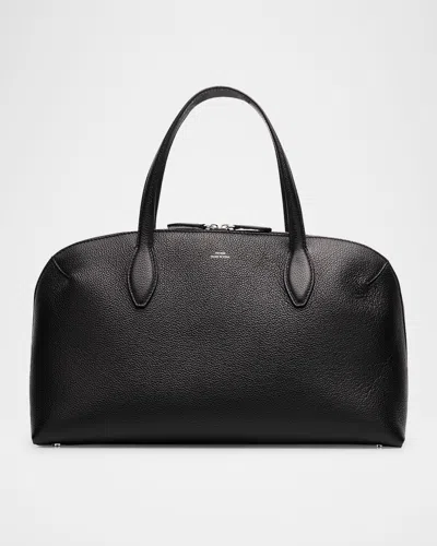 Totême Leather Handbag With Engraved Logo On The Front In Black
