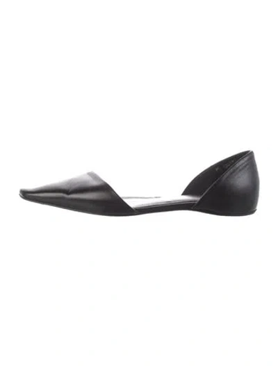 Pre-owned Totême Leather D'orsay Flats In Black