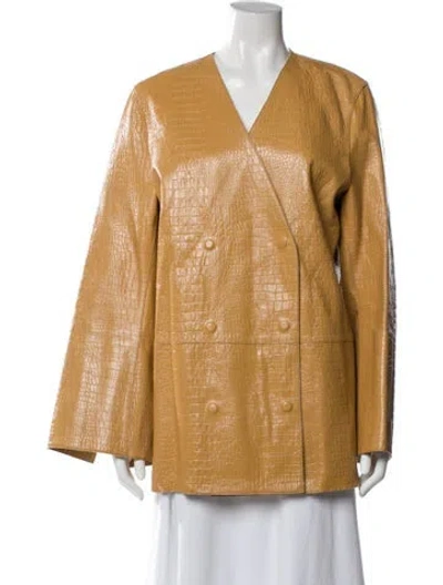 Pre-owned Totême Leather Evening Jacket In Neutral