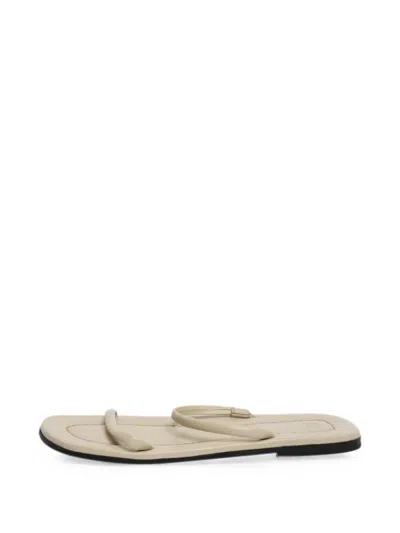 Pre-owned Totême Leather Flat Sandals In Neutral