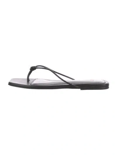 Pre-owned Totême Leather Flip Flops In Black