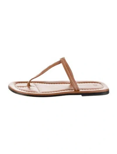 Pre-owned Totême Leather Flip Flops In Brown