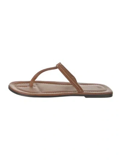 Pre-owned Totême Leather Flip Flops In Brown