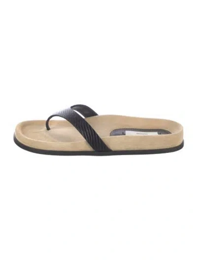 Pre-owned Totême Leather Flip Flops In Neutrals