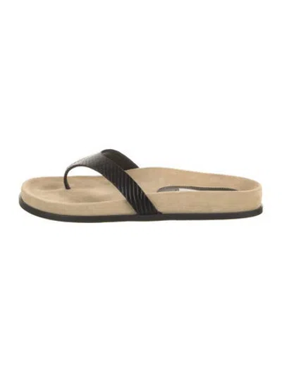 Pre-owned Totême Leather Flip Flops In Neutrals