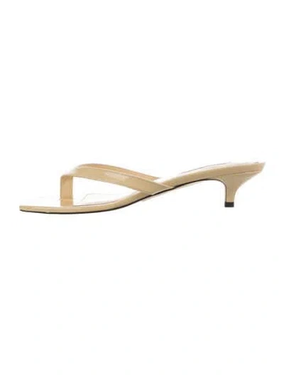 Pre-owned Totême Leather Flip Flops W/ Tags In Neutrals