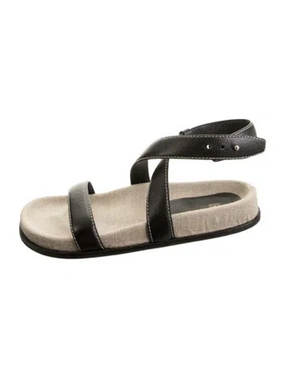 Pre-owned Totême Leather Gladiator Sandals In Black