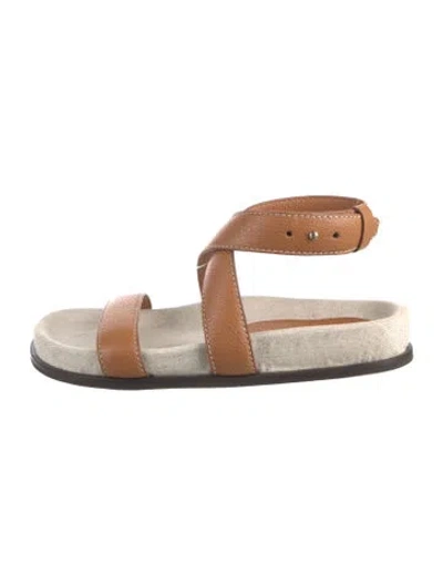 Pre-owned Totême Leather Gladiator Sandals In Neutral