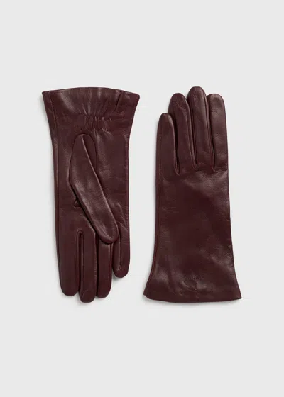 Totême Leather Gloves Bordeaux
