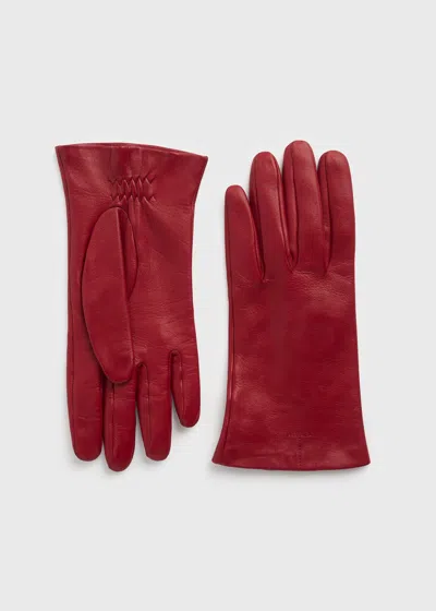 Totême Leather Gloves Red