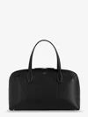 Totême Leather Handbag With Engraved Logo On The Front In Black