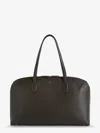 Totême Leather Handbag With Engraved Logo On The Front In Brown