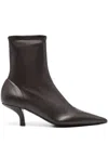 Totême Stiletto Ankle Boots In Calf Leather In Brown