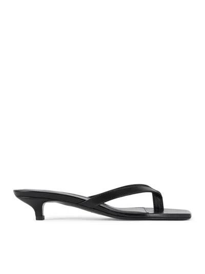 Totême Leather Heel Flip Flops In Black