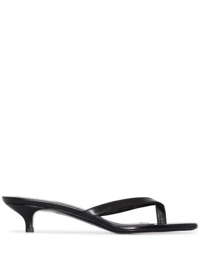 Totême Toteme Leather Heeled Thong Sandals